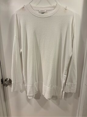 aerie White Crewneck Thermal Sweater